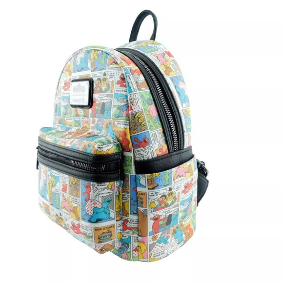New SESAME STREET Loungefly Cartoon Strip Pop Art Backpack Bag